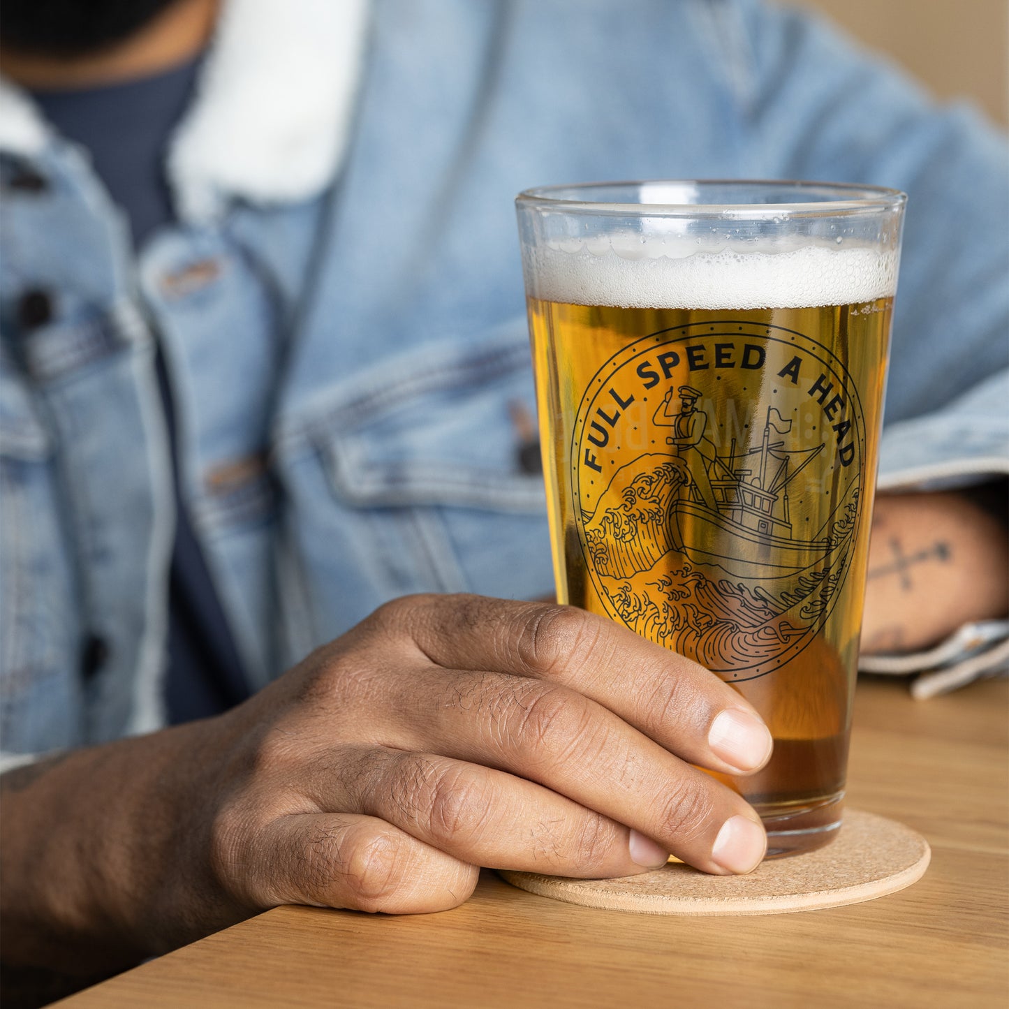 Full Speed Ahead Shaker pint glass